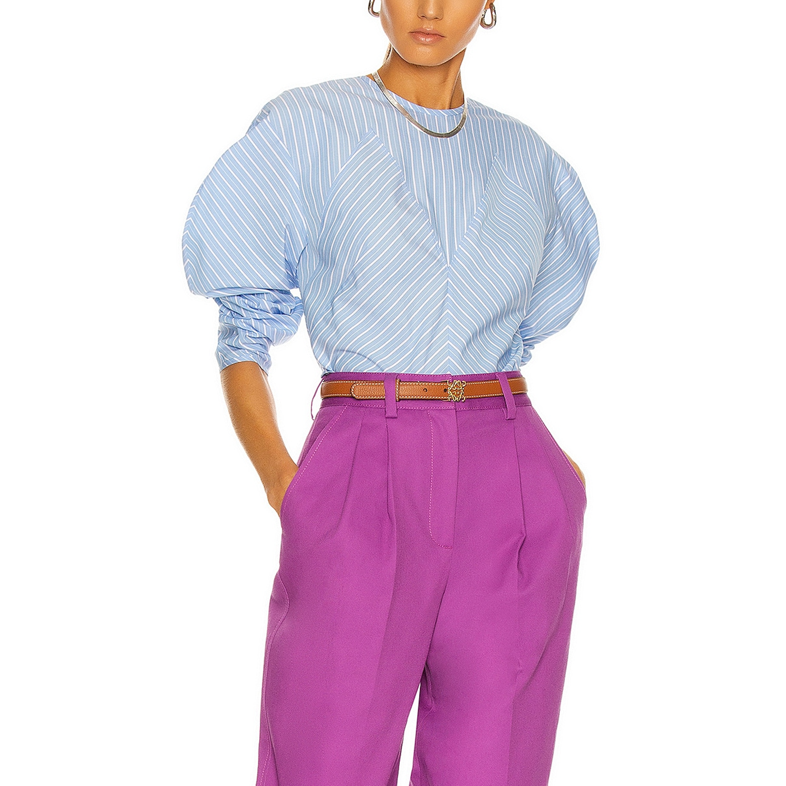 Aknvas Striped Blue Margot Blouse Size 0